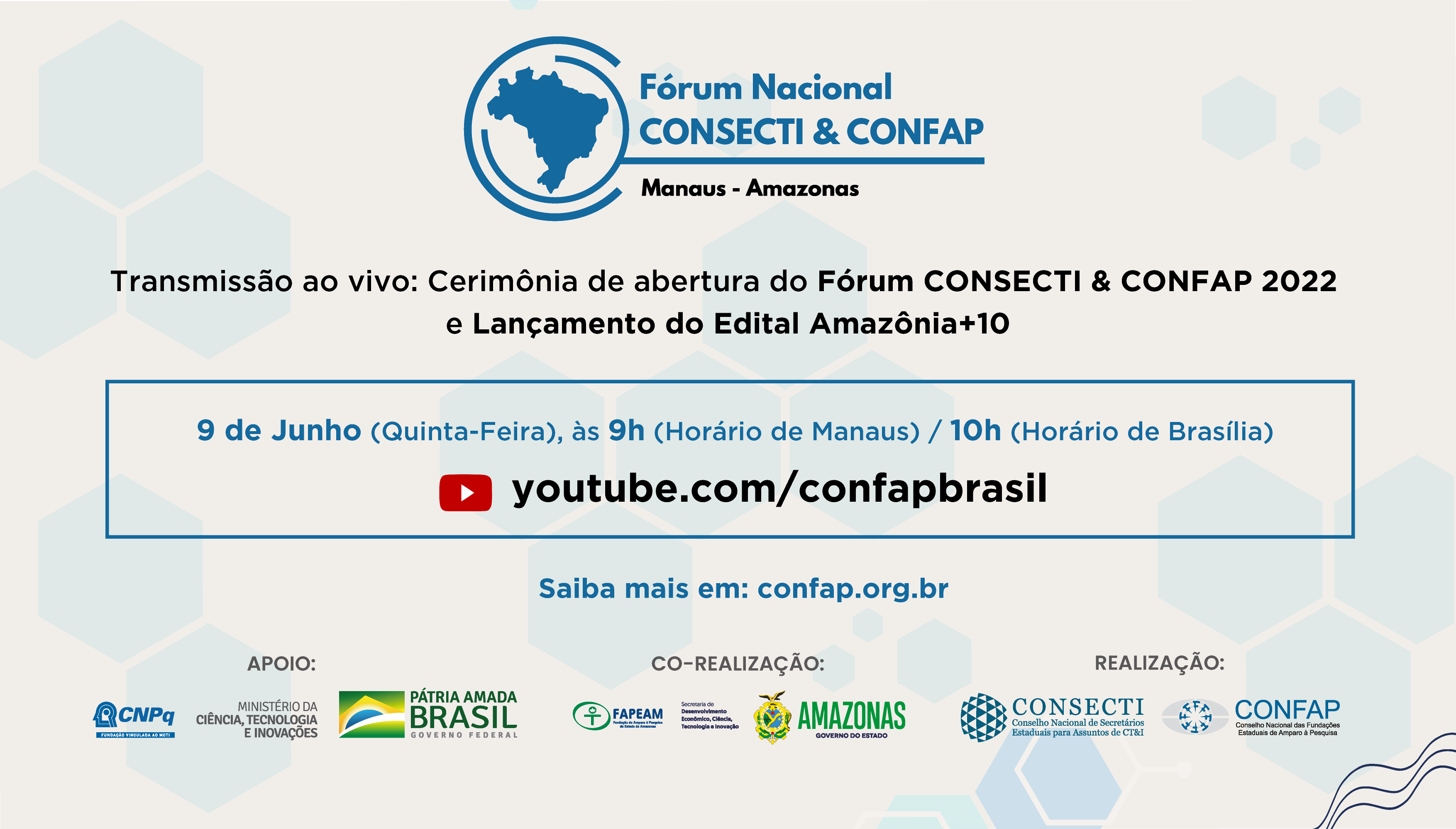 BANNER - TRANSMISSÃO AO VIVO FÓRUM CONSECTI  CONFAP 2022_