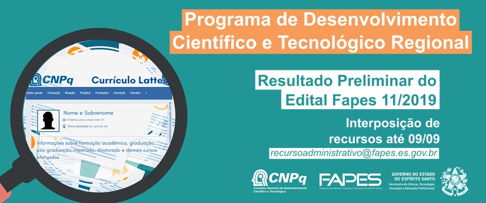 Banner PDCTR - resultado preliminar