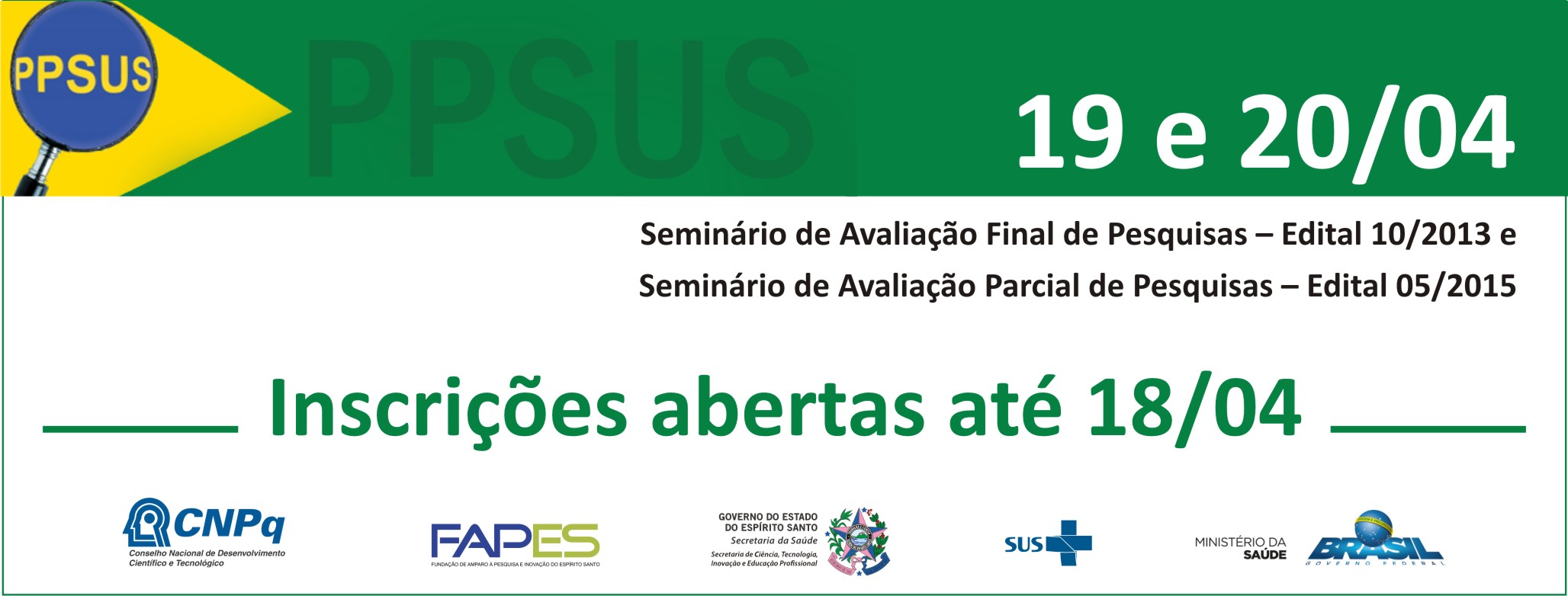 Banner inscrições PPSUS